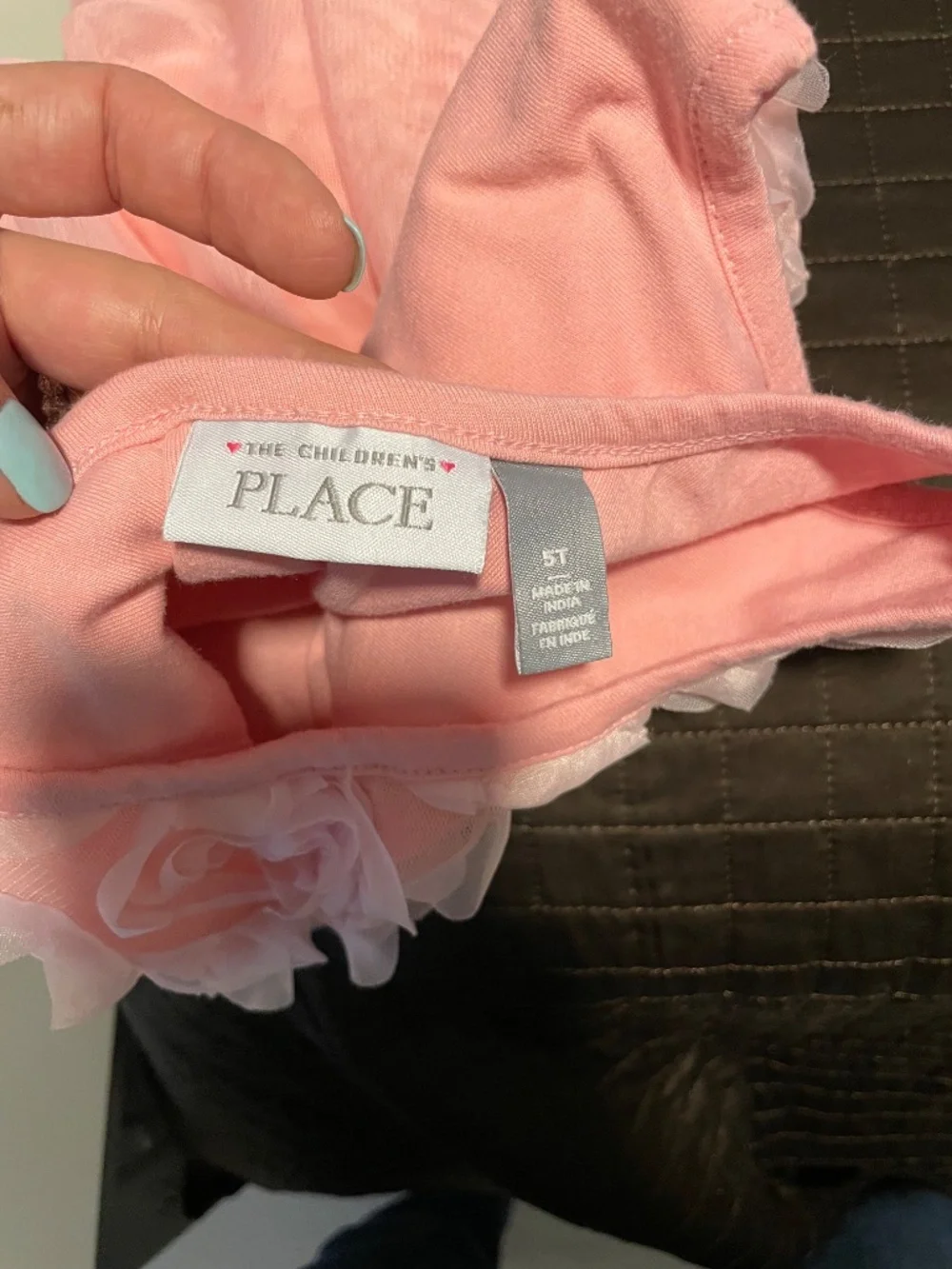 Girls Pink Rosette Bodice Glitter Belt Dress Sz 5T